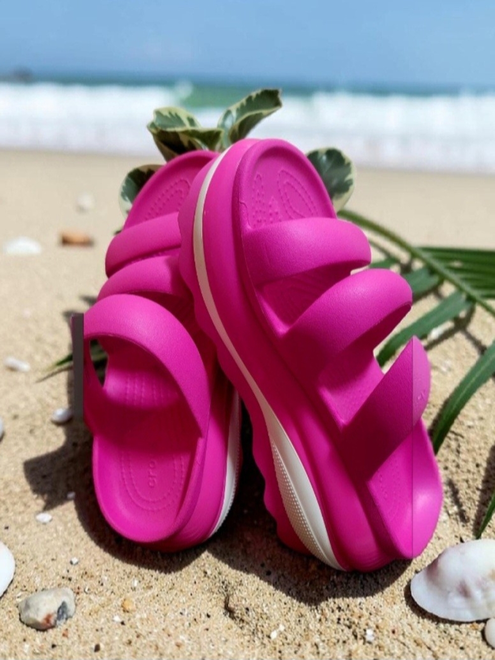 💗 Crocs MEGA CRUSH Triple Band Slide Sandals - Pink Crush  NWOT